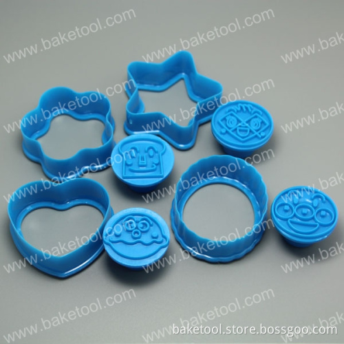 Plastic 4pcs Funny Cake Fondant Stamps for Cake Decoration